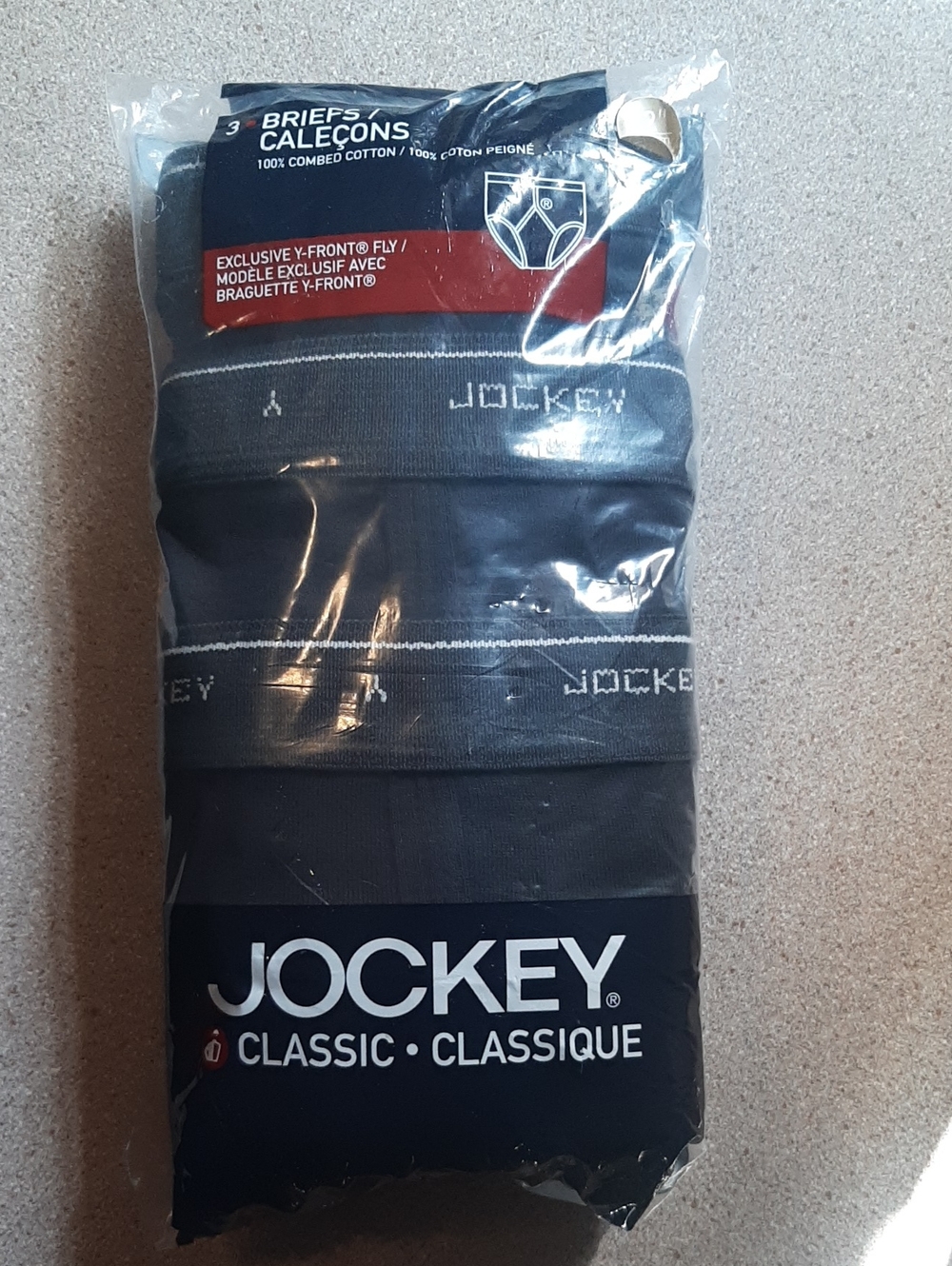Jockey Classics 3 Briefs 100% Combed Cotton Y-Front Vintage 2003 Size 42"